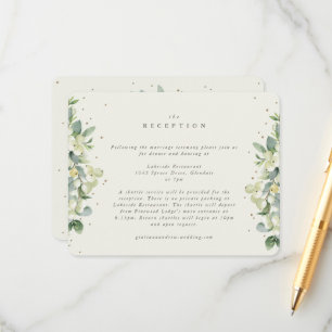 Carte D'accompagnement Réception de mariage Cream Snowberry + Eucalyptus 