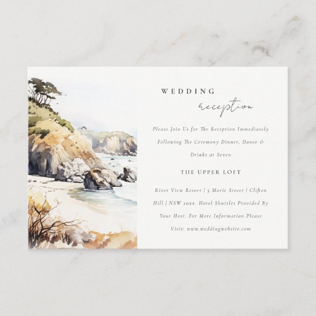 Carte D'accompagnement Réception de mariage dans le paysage de Big Sur, C (Devant)