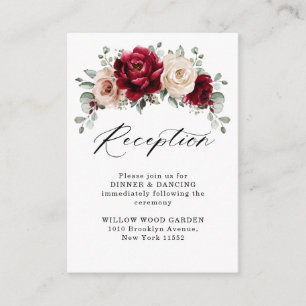 Carte D'accompagnement Réception de mariage de Champagne de Bourgogne Ivo