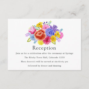 Carte D'accompagnement Réception de mariage de fête mexicaine florale à l