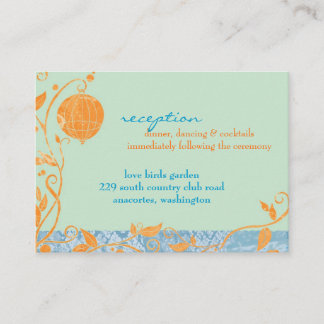 Carte D'accompagnement Réception de mariage de la Monnaie d'Oiseaux