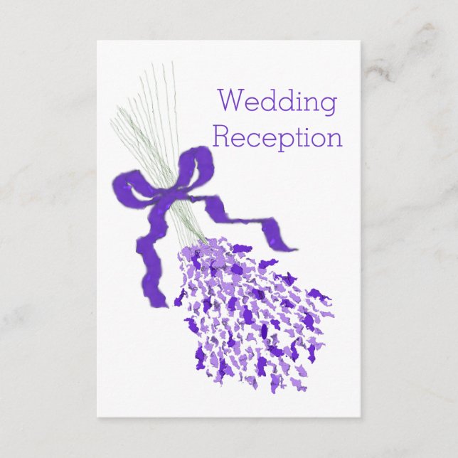 Carte D'accompagnement Réception de mariage de lavande (Devant)