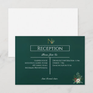 Carte D'accompagnement Réception de mariage de Noël Monogramme