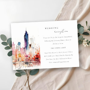 Carte D'accompagnement Réception de mariage de paysage de Chicago Illinoi