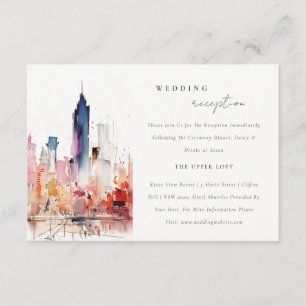 Carte D'accompagnement Réception de mariage de paysage de Chicago Illinoi
