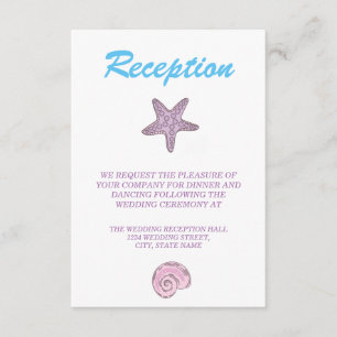 Carte D'accompagnement Réception de mariage de sirène de conte de fées ro