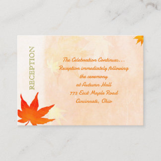 Carte D'accompagnement Réception de mariage des Feuilles d'érable