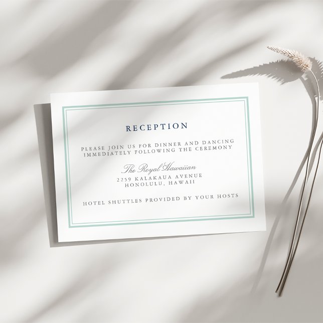 Carte D'accompagnement Réception De Mariage Des Marées De Seaglass (Créateur téléchargé)