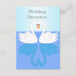 Carte D'accompagnement Réception de mariage design Swans