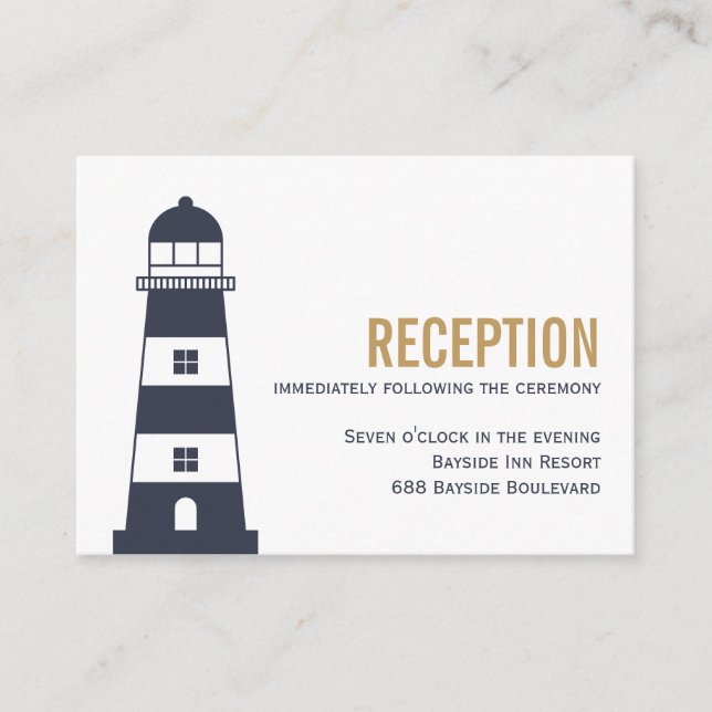 Carte D'accompagnement Réception de mariage du phare (Devant)