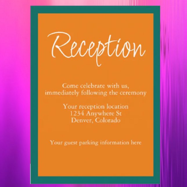 Carte D'accompagnement Réception de mariage dynamique Sunrise Mix & Match (Créateur téléchargé)