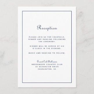Carte D'accompagnement Réception de Mariage Écriture Élégante Classique B