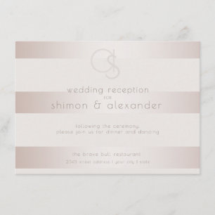 Carte D'accompagnement Réception de mariage Élégant Moderne Rose Pâle P