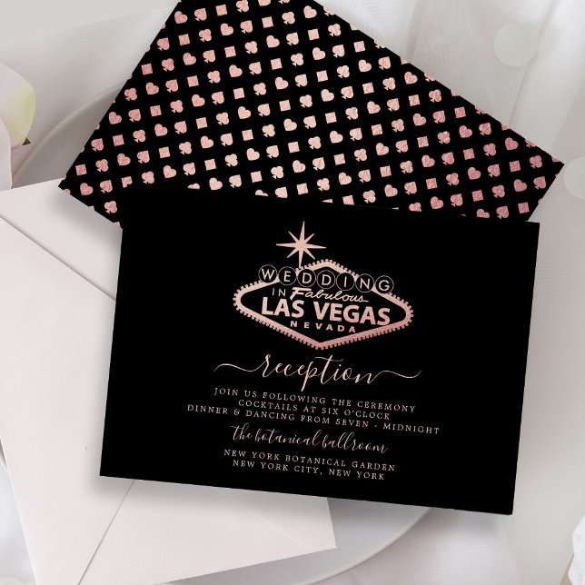 Carte D'accompagnement Réception de mariage élégante à Las Vegas (Créateur téléchargé)