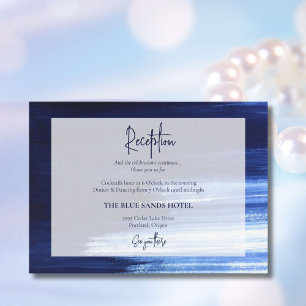 Carte D'accompagnement Réception de mariage élégante avec lavis de couleu