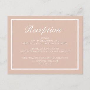 Carte D'accompagnement Réception de mariage élégante moderne rose et blan