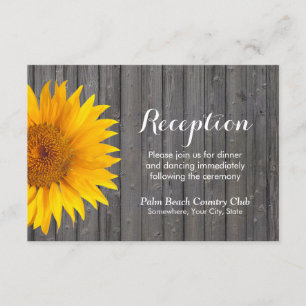 Carte D'accompagnement Réception de mariage en bois de grange de