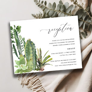 CARTE D'ACCOMPAGNEMENT RÉCEPTION DE MARIAGE EN COULEUR D'EAU DESERT CACTI