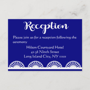 Carte D'accompagnement Réception de mariage en dentelle Vintage Royal Blu