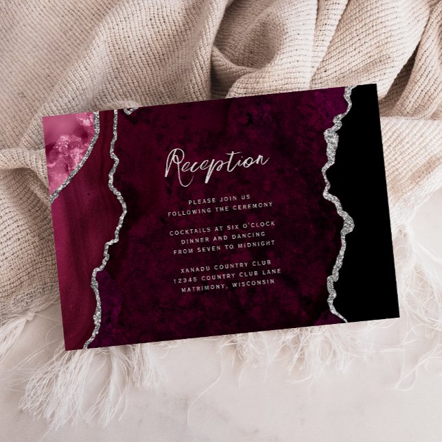 Carte D'accompagnement Réception de mariage en écriture cursive Agate arg (Créateur téléchargé)