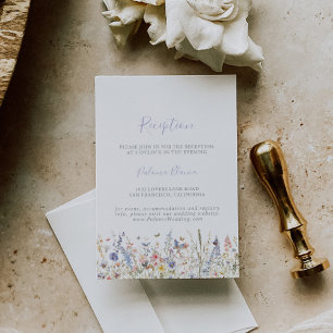 Carte D'accompagnement Réception de mariage Fleur sauvage multicolore d'é