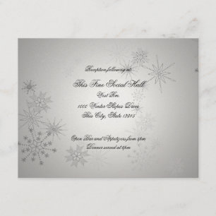 Carte D'accompagnement Réception de mariage Flocon de neige argenté