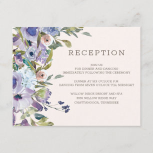 Carte D'accompagnement Réception de mariage floral bohème poussiéreux ble