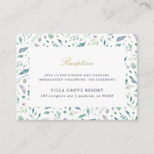 Carte D'accompagnement Réception de mariage floral de luxe