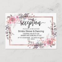 Réception de mariage floral encadré rose et or ros