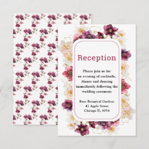 Carte D'accompagnement Réception de mariage floral Hellebore d'hiver Bour