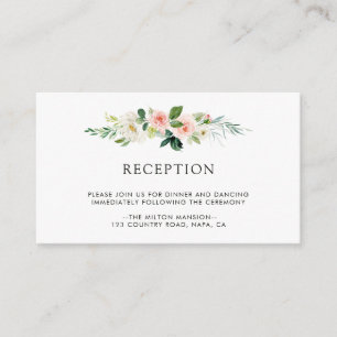 Carte D'accompagnement Réception de mariage floral rose de printemps