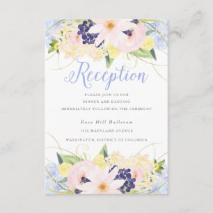 Carte D'accompagnement Réception de mariage floral vintage printemps