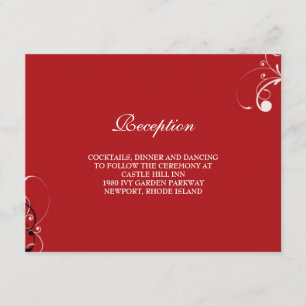 Carte D'accompagnement réception de mariage florissante