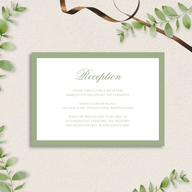 Carte D'accompagnement Réception de mariage formelle classique avec bordu (Créateur téléchargé)
