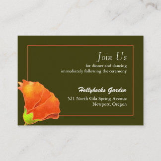 Carte D'accompagnement Réception de mariage Hollyhock simple