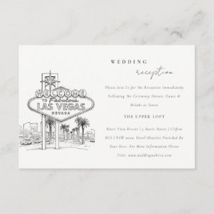 Carte D'accompagnement Réception de mariage Las Vegas Nevada Sketch Scape