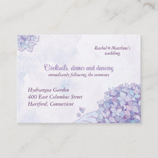 Carte D'accompagnement Réception de mariage Lavender Hydrangeas