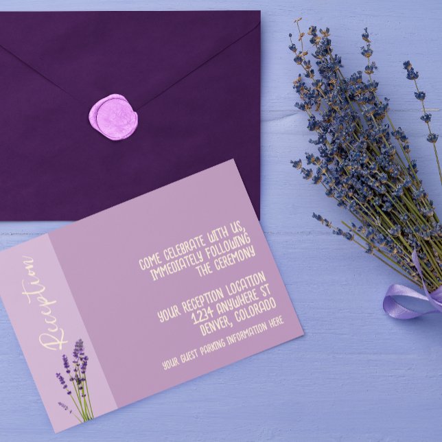 Carte D'accompagnement Réception de mariage Lavender Love (Créateur téléchargé)