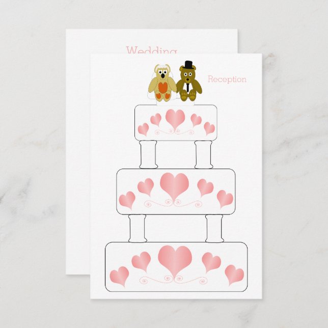 Carte D'accompagnement Réception de mariage mariage Conception de gâteaux (Devant / Derrière)