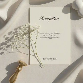 Carte D'accompagnement Réception de mariage minimal simple