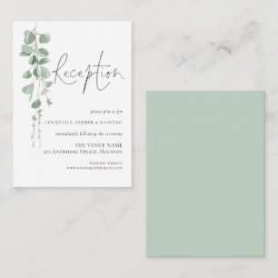 Carte D'accompagnement Réception de mariage moderne Eucalyptus