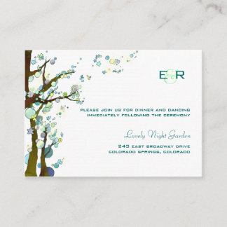 Carte D'accompagnement Réception de mariage monographique blanche