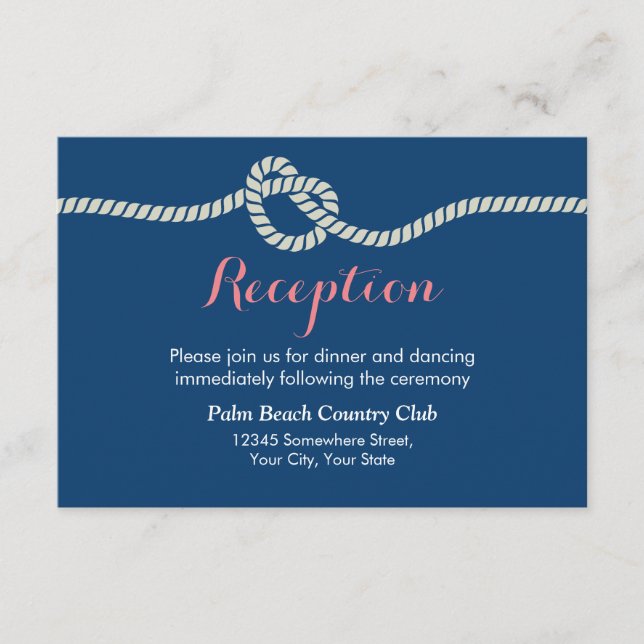 Carte D'accompagnement Réception de mariage Nautilus Tying the Knot (Devant)