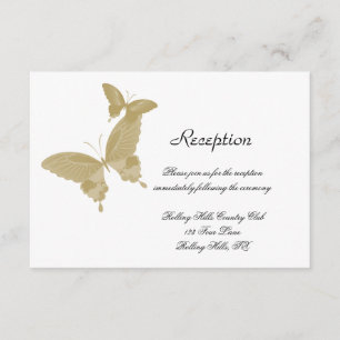 Carte D'accompagnement Réception de mariage papillon à double anneau