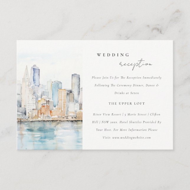 Carte D'accompagnement Réception de mariage paysager chic à San Francisco (Devant)