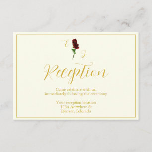 Carte D'accompagnement Réception de mariage Rose Gold Ivory