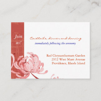 Carte D'accompagnement Réception De Mariage Rose Rouge Floral