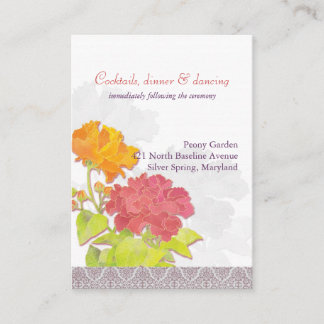 Carte D'accompagnement Réception De Mariage Rouge Orange
