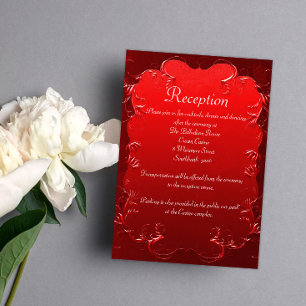 Carte D'accompagnement Réception de mariage rouge vintage
