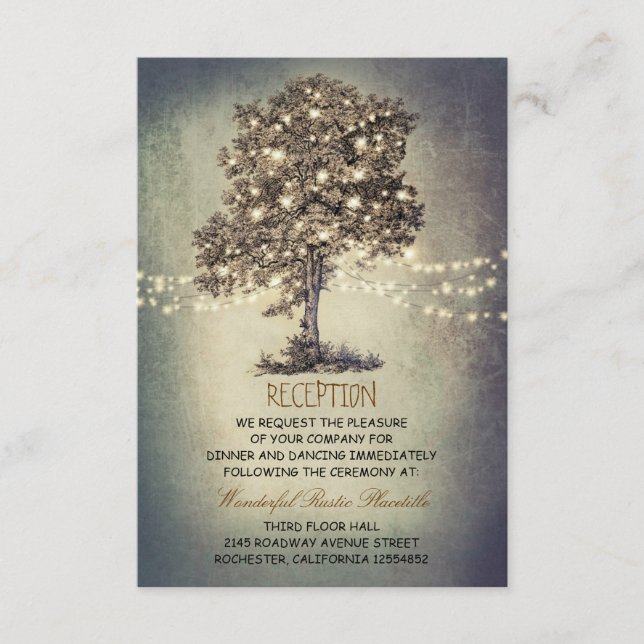 Carte D'accompagnement réception de mariage rustique en plein air & itiné (Devant)